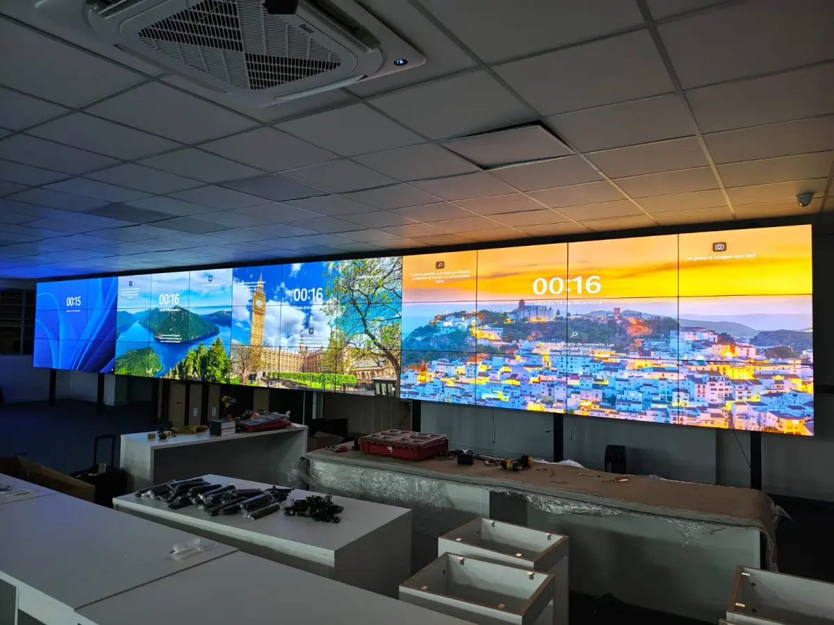 Videowall panorámico en una sala de control de Buenos Aires