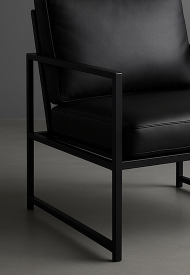 Mobiliario de dise&ntilde;o con estructura met&aacute;lica y acabado de pintura al horno